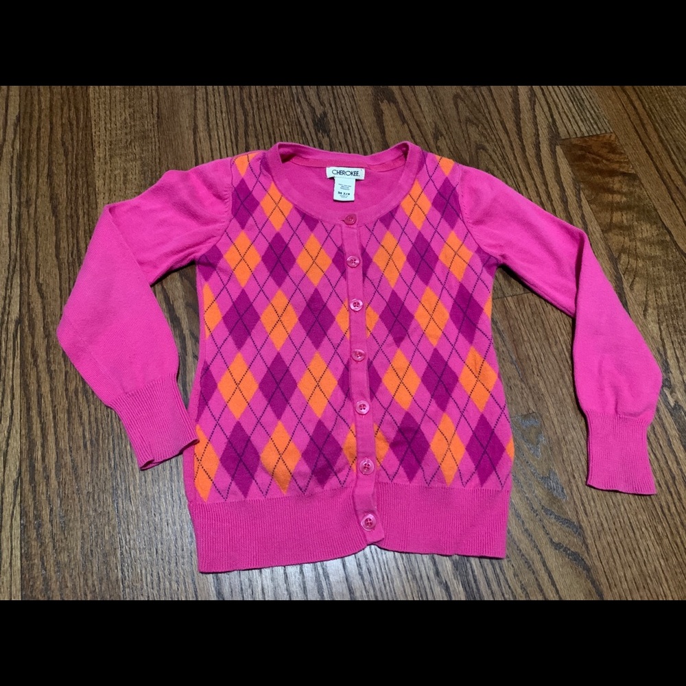 Kids Girls Warm & Thick Lattice Cardigan, Pink